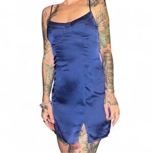 Cider Royal Blue Satin Dress